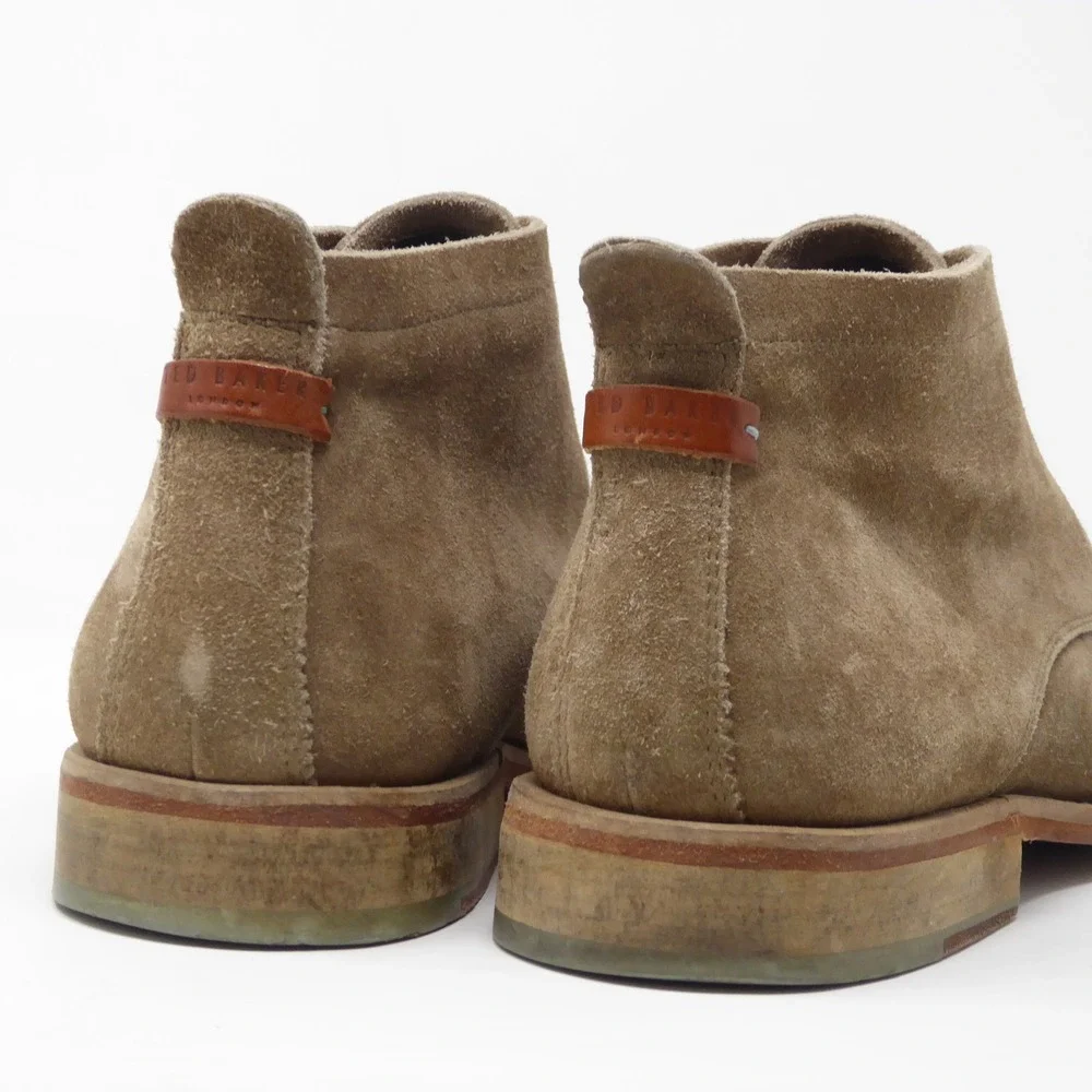Ted Baker Mens Square Toe Chukka Boots Tan Suede Lace Up TBM 002 Size 9